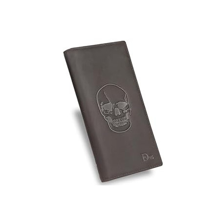 Skull Long Wallet For Men Full Grain Leather