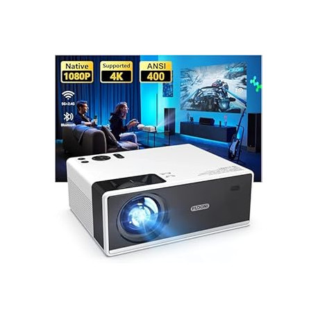 Projector with WiFi and Bluetooth, Outdoor Portable 4K Support Projector