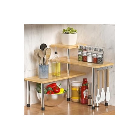 Kitchen Countertop Organizer Corner Shelf - 3 Tier Bathroom Storage