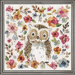 Crafts Watercolor Owl Counted Cross Stitch Kit, White
