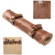 knife roll bag, genuine buffalo leather - chef's knife bag with 7 slots + extra accessories bag Soeren (Mahogany)