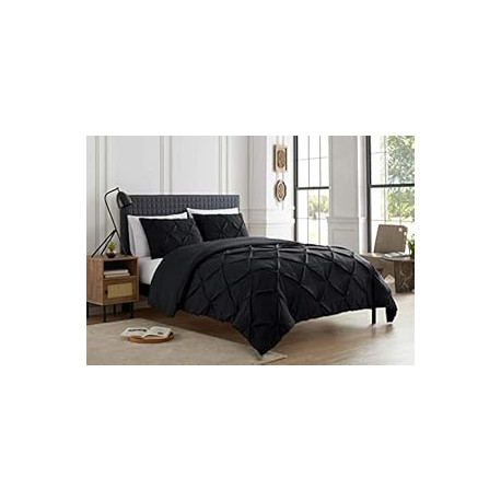 3 Piece Duvet Cover Pintuck Pinch Pleat Design
