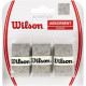 Pack 2 of WILSON Advantage Tennis Racquet Over Grip (Pack of 3), Grey