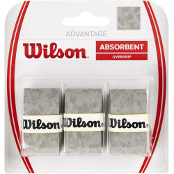 Pack 2 of WILSON Advantage Tennis Racquet Over Grip (Pack of 3), Grey
