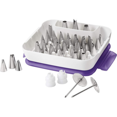 Piping Tip Set for Cake & Cupcake Decorating, 55-Piece with Carrying Case