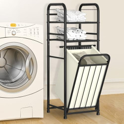 Tilt Out Laundry Hamper with 2 Tier Shelves
