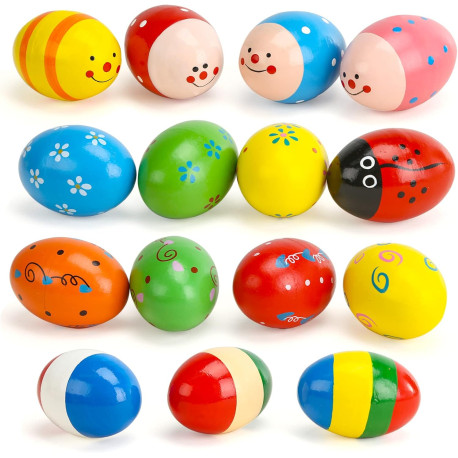 15 PCS Wooden Percussion Musical Egg