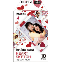 FUJIFILM Instax Mini Heart Sketch Film - 10 Exposures