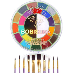 25 Color Face Body Paint + 10PCS Purple Brushes Set