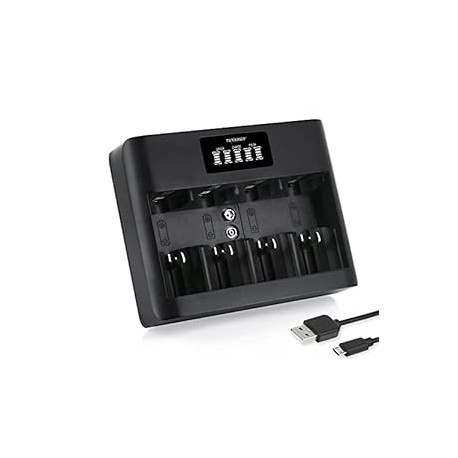 Tenergy TN486U 5-Bay Universal Battery Charger with LCD