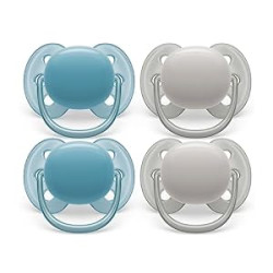 Philips Avent Ultra Soft Pacifier - 4 x Soft and Flexible Baby Pacifiers