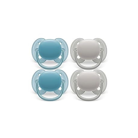 Philips Avent Ultra Soft Pacifier - 4 x Soft and Flexible Baby Pacifiers