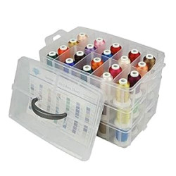 63-Color Embroidery Thread Kit with Organizer Box