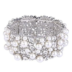 Women's Crystal Simulated Pearl Stunning Bridal Wedding