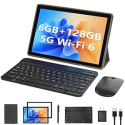 10-Inch Android 11 Tablet with Keyboard, 128GB Storage