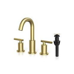 2 Handle 8 Inch Brass Bathroom Sink Faucet 3 Hole Widespread