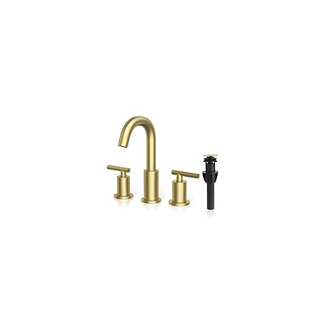 2 Handle 8 Inch Brass Bathroom Sink Faucet 3 Hole Widespread