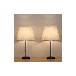 Bedside Table Lamps - Small Nightstand Lamps Set of 2