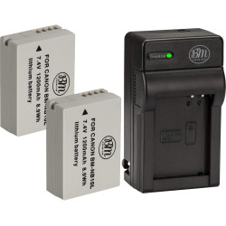 BM Premium 2 Pack of NB-10L Battery and Charger Kit