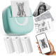 Mini Printer Sticker Thermal Printer with 3 Rolls Paper