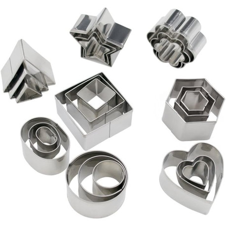 Mini Geometric Shaped Cookie Biscuit Cutter Set 24 Hexagon