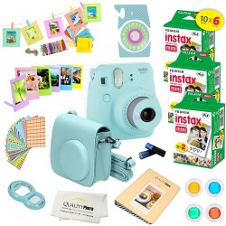 Fujifilm Instax Mini 9 Instant Camera ICE BLUE w/ Fujifilm Instax Mini 9 Instant Films (60 Pack)