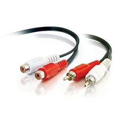 RCA Stereo Audio Extension Cable, 6 Feet (1.82 Meters), Black