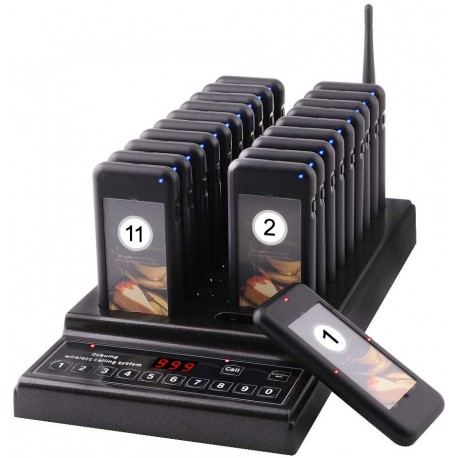 20pcs Coaster Pagers and 1pc Call Button Keypad