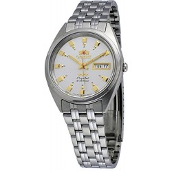FAB00009W Men's 3 Star Stainless Steel Silver Dial Self Wind Automatic Watch