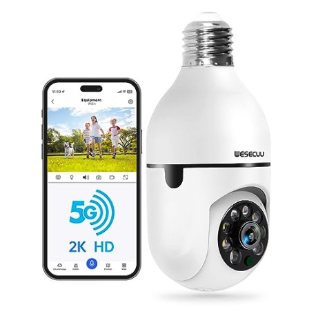 Light Bulb Security Camera -5G& 2.4GHz WiFi 2K