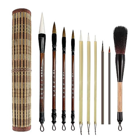 10-Piece Chinese Calligraphy Brush Set