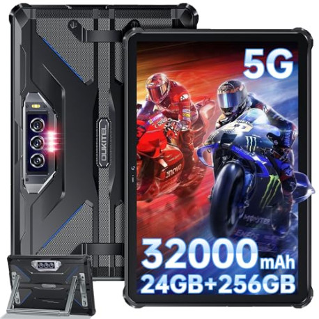 5G Rugged Tablet Android 13, 32000mAh Battery 24GB+256GB