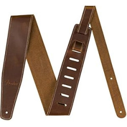 Fender Broken-In Leather Guitar Strap, 2.5in, Tan