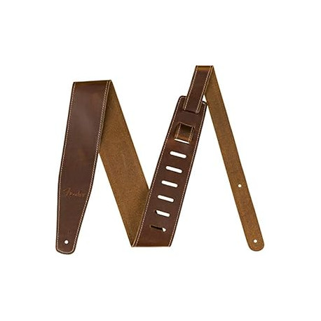 Fender Broken-In Leather Guitar Strap, 2.5in, Tan
