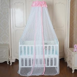 Baby Net Baby Toddler Bed Crib Dome Canopy Netting (Pink)