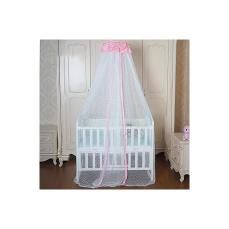 Baby Net Baby Toddler Bed Crib Dome Canopy Netting (Pink)