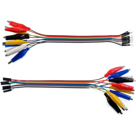 2 in 1 Alligator Clip to Dupont Wire 10pin 20cm Male