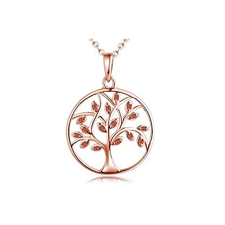 Pendant Gemstone White/Rose Gold Plated Jewelry