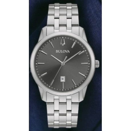 Bulova Classic Men's Quartz Date Silver-Tone Calendar Watch 40MM 96B341