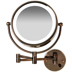 9" Lighted Wall Mount Makeup Mirror