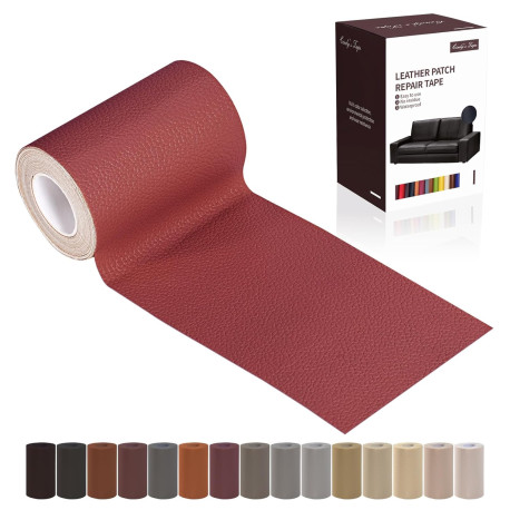 Leather Repair Patch Tape, Claret Burgundy 3 x 61 Inches
