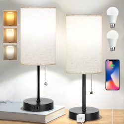 Table Lamp for Bedroom Set of 2