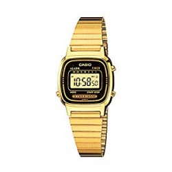 Women's Vintage LA670WGA-1DF Daily Alarm Digital Gold-tone Watch