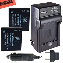 Pack of 2 DMW-BCK7 Batteries And Battery Charger for Panasonic Lumix DMC-FH25