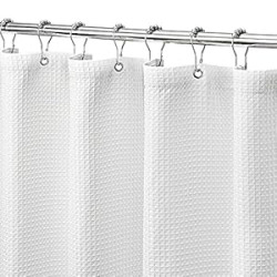 Bathroom Curtain Machine Washable(72Wx72H, White)