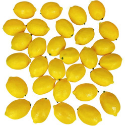30 Pack Faux Yellow Lemons Artificial Fruits