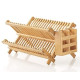 Dish Rack, Bamboo Folding 2-Tier