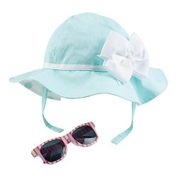 Baby Girls' Bow Sun Hat and Glasses