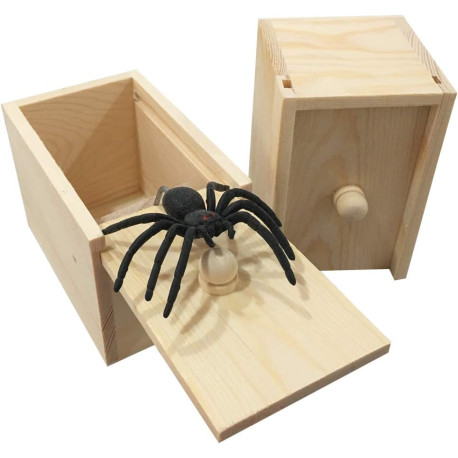 Wooden Spider Prank Box