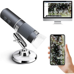 4K WiFi Microscope for iPhone Android PC, 50-1000X USB